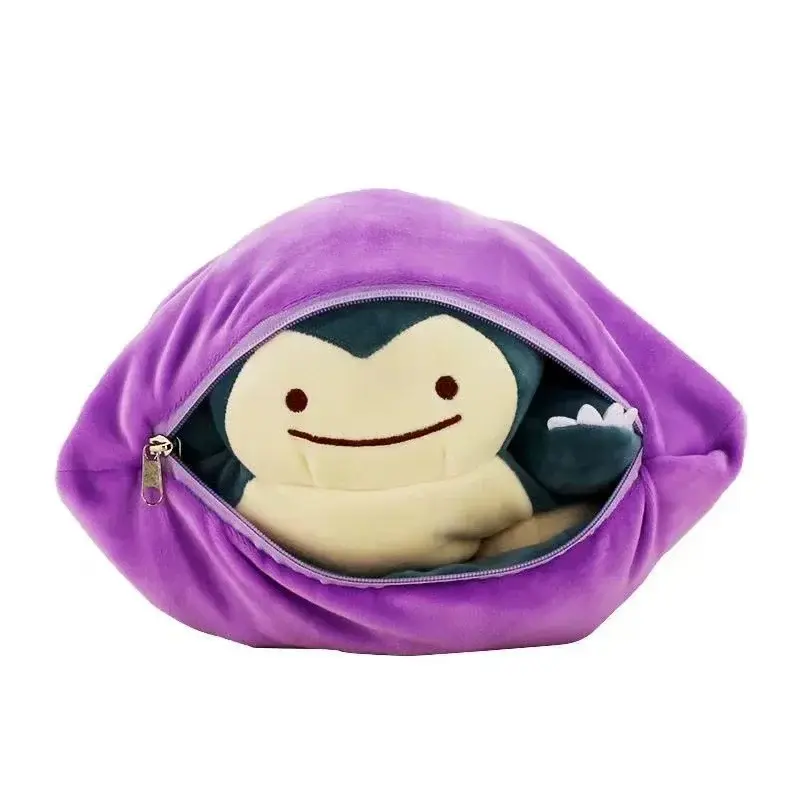 15cm Kawaii Anime Pokemon Dolls Reversible Pillow Cushion Ditto Transform Snorlax Plush Toys Home Decor Girl Birthday Gift