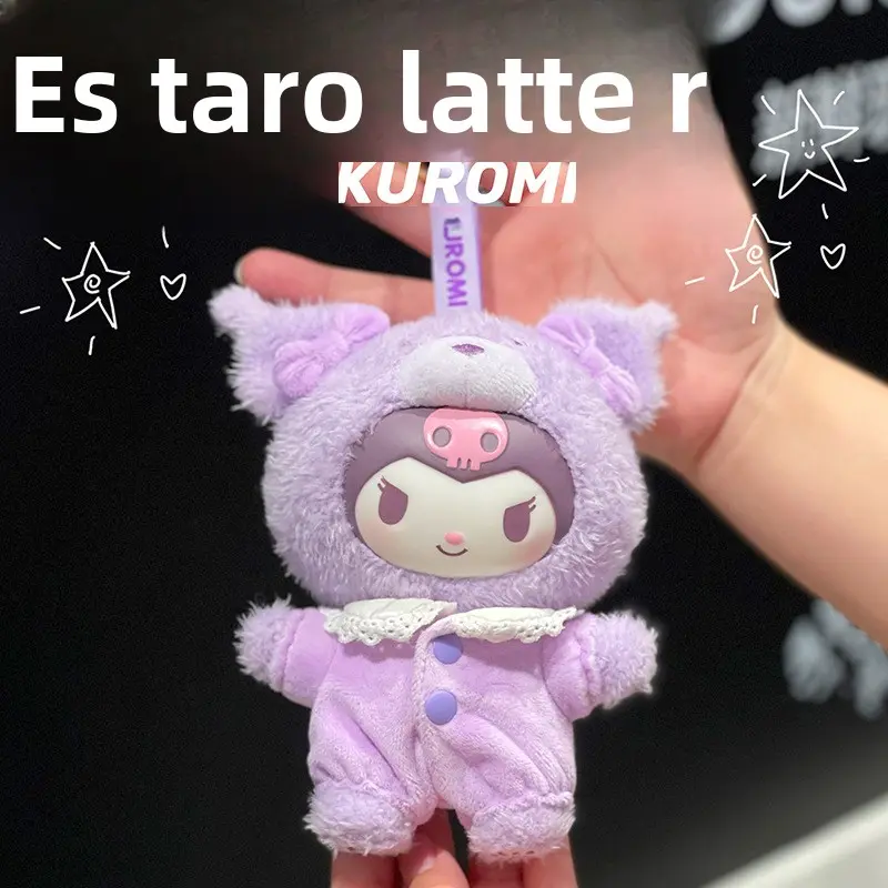 Creative Cartoon Kuromi Hello Kitty Plush Pendant Doll Sanrio Family Latte Baby Cute Keychain Toy Cool Lommy Doll Girls Gift Toy