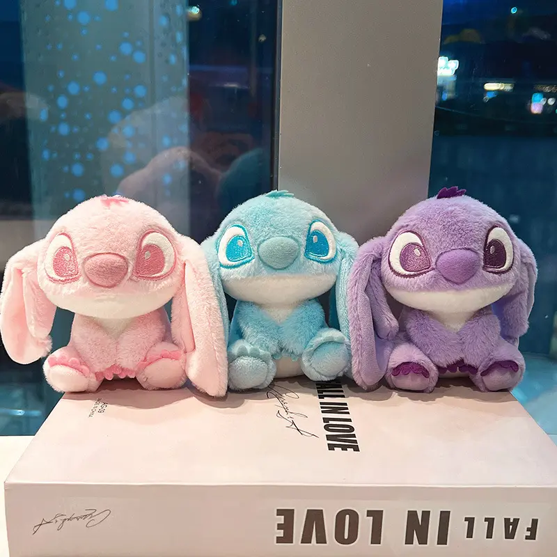 Disney Cartoon Kawaii Stitch Doll Couple Bag Small Pendant Plush Toy Cloth Doll Keychain Doll Pendant Girlfriend Birthday Gifts