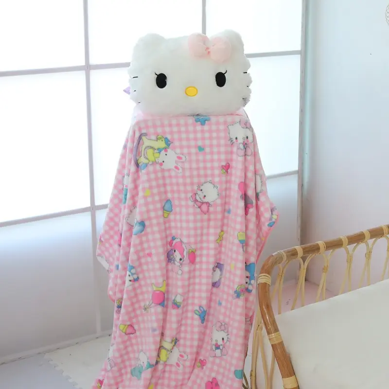 Big Size Sanrio Hello Kitty Headrest Back Cushion Melody Cuddly Pillow Blanket Sofa Bed Decor Pillow Hug Plushies Xmas Gifts