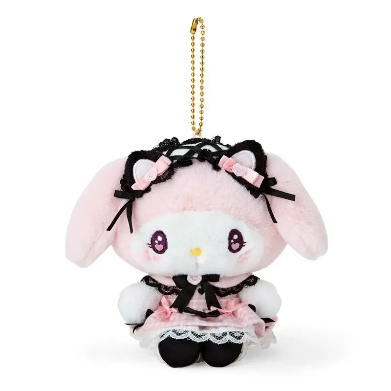 10CM Hello Kitty Cinnamoroll My Melody Kuromi Mine Series Plush Keychain PP Cotton Filled Cartoon Doll School Bag Pendant Gift