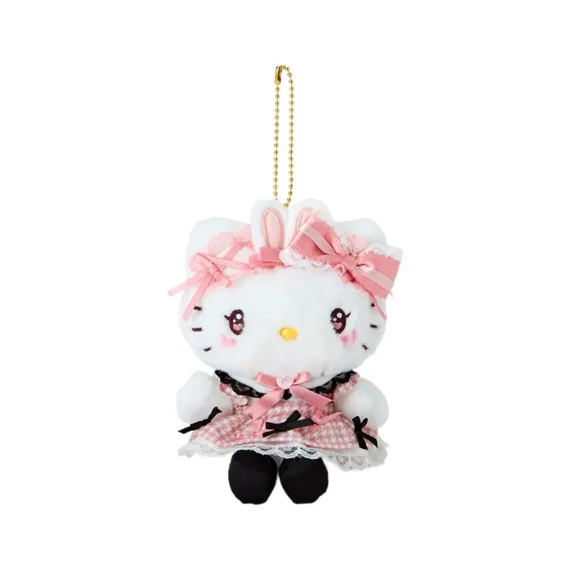 10CM Hello Kitty Cinnamoroll My Melody Kuromi Mine Series Plush Keychain PP Cotton Filled Cartoon Doll School Bag Pendant Gift