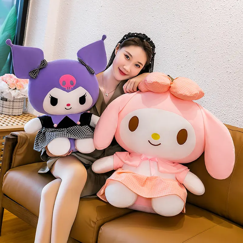 40cm Sanrio Kuromi Doll Plush Toy Cartoon Melody Doll Pillow Gift Children's Room Decoration Plushie Dolls Gifts for Kids