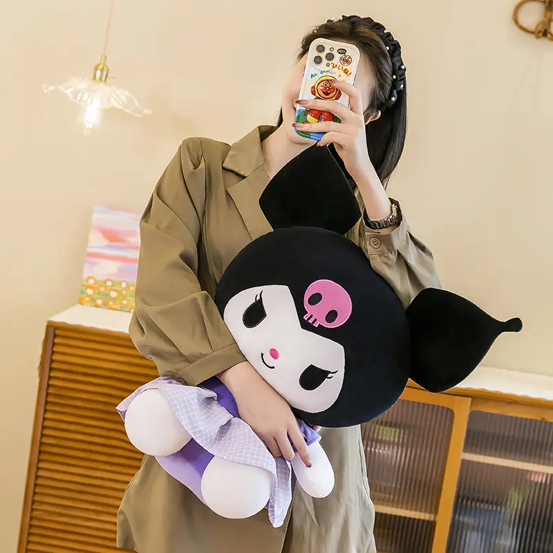 40cm Sanrio Kuromi Doll Plush Toy Cartoon Melody Doll Pillow Gift Children's Room Decoration Plushie Dolls Gifts for Kids