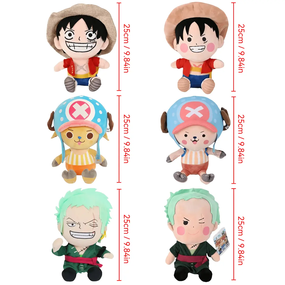 14-30cm/5.5-11.8in Genuine ONE PIECE Stuffed Plush Toy Kawaii Plush Keychain Toy Tony Chopper Soft Stuffed Plush Doll Keychain