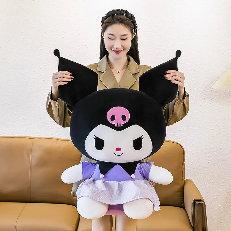 40cm Sanrio Kuromi Doll Plush Toy Cartoon Melody Doll Pillow Gift Children's Room Decoration Plushie Dolls Gifts for Kids