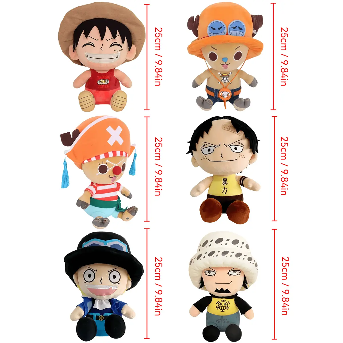 14-30cm/5.5-11.8in Genuine ONE PIECE Stuffed Plush Toy Kawaii Plush Keychain Toy Tony Chopper Soft Stuffed Plush Doll Keychain