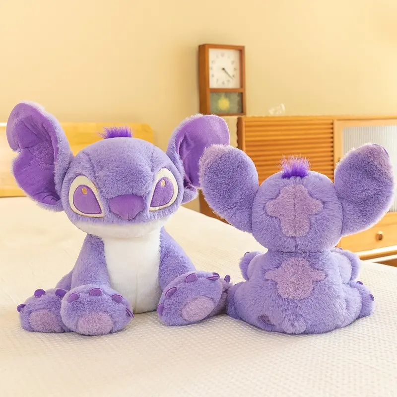Disney Anime Cartoon Purple Stitch Kawaii Plush Doll Girl Room Pillow Girlfriend Valentine's Day Birthday Gift Doll 8 in Pendant