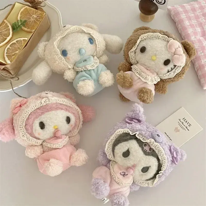 Sanrio Pacifier My Melody Doll New Hello Kitty Baby Doll Toy Backpack Pendant Kawaii Cinnamoroll Keychain Decoration Toy Gift