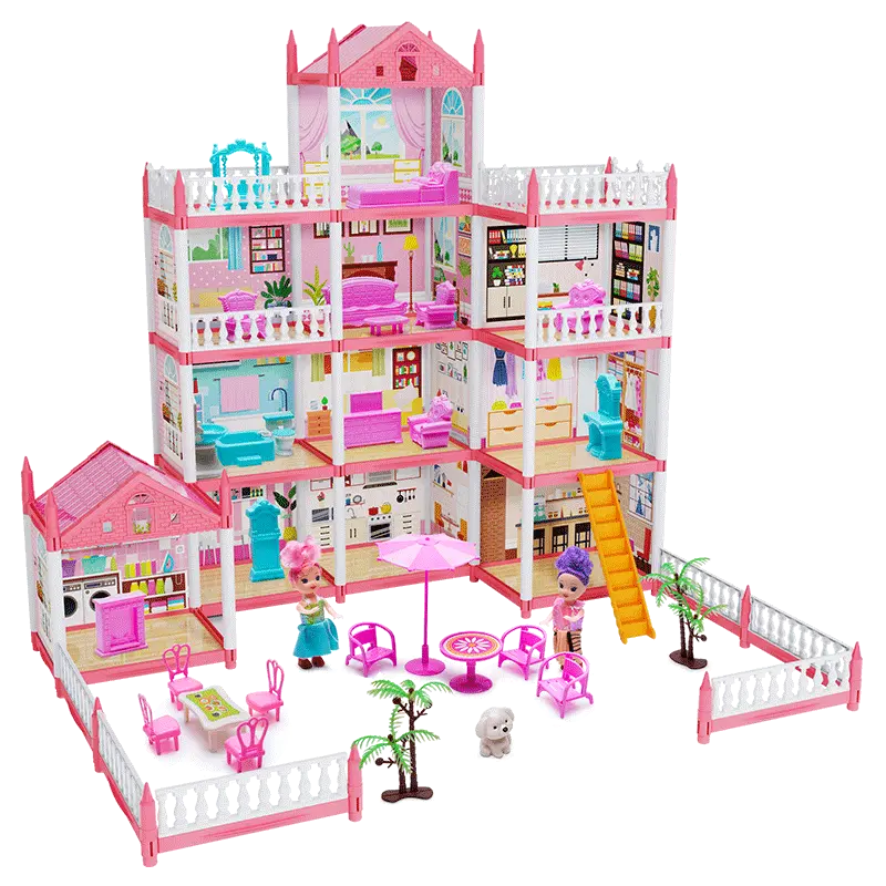 Popular Toy 3d Assembly Diy Mini Toy House Accessories Villa Princess Castle Led Lights Girl Birthday Gift Assembly Toy House