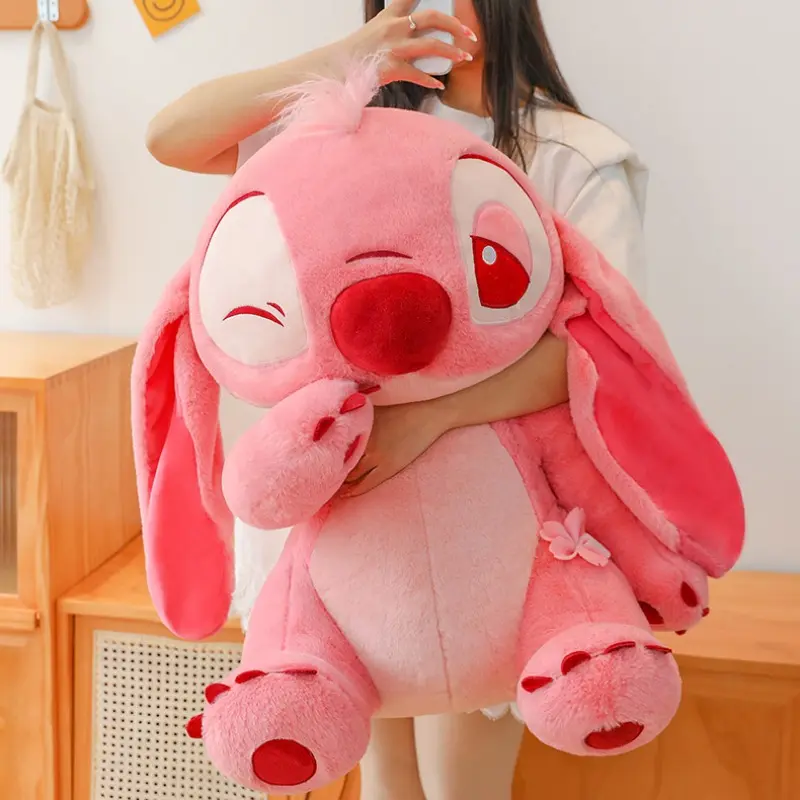 Disney Anime Cartoon Lilo & Stitch Kawaii Plush Toy Girl Room Decoration Pillow Large Plush Doll Girlfriend Valentine's Day Gift