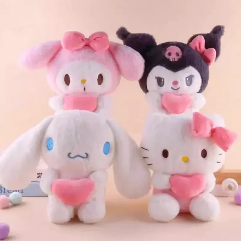 22cm Sanrio Hello Kitty Plush Doll Toy Cartoon Girls Soft Stuffed Animal Kuromi Pillow Doll My Melody Cinnamoroll Doll Gift Toys