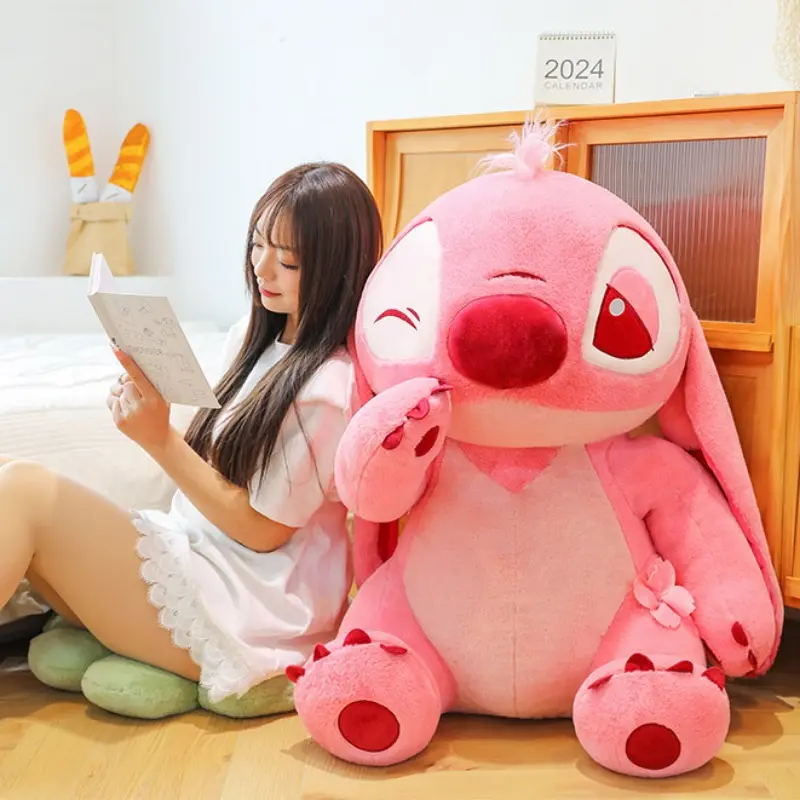 Disney Anime Cartoon Lilo & Stitch Kawaii Plush Toy Girl Room Decoration Pillow Large Plush Doll Girlfriend Valentine's Day Gift