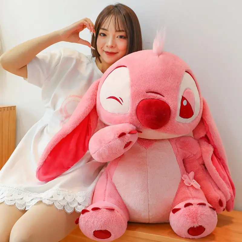 Disney Anime Cartoon Lilo & Stitch Kawaii Plush Toy Girl Room Decoration Pillow Large Plush Doll Girlfriend Valentine's Day Gift