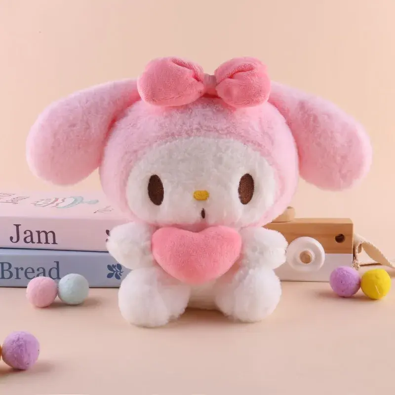 22cm Sanrio Hello Kitty Plush Doll Toy Cartoon Girls Soft Stuffed Animal Kuromi Pillow Doll My Melody Cinnamoroll Doll Gift Toys