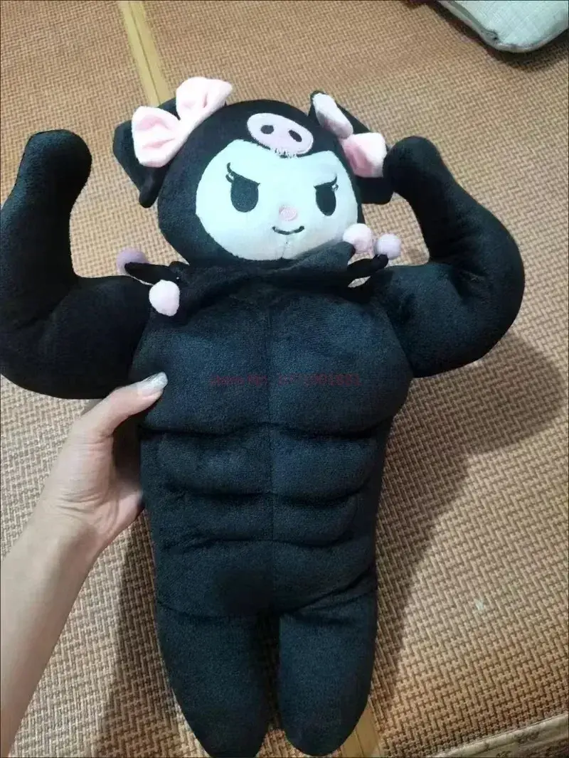 Sanrio Kawaii Hello Kitty Muscle Plush Funny Chest Muscle Abdominal Boyfriend Pillow Pom Pom Purin Doll Plush Christmas Gift