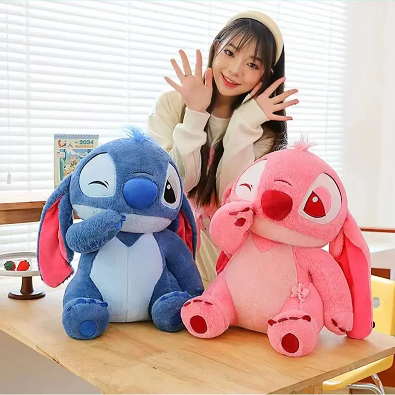 30-90CM New Disney Lilo & Stitch Sakura Doll Cartoon Angel Plush Toy Cute Anime Soft Stuffed Kawaii Children's Birthday Gift