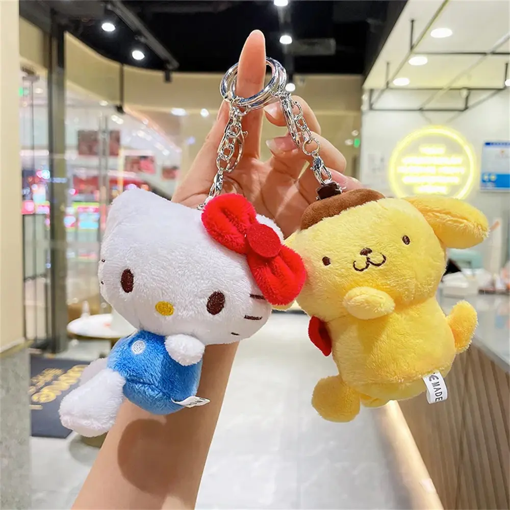 Sanrio Hello Kitty My Melody Plush Toys Cinnamoroll Pompompurin Cartoon Figure Stuffed Dolls Girls Birthday Ornaments Gifts