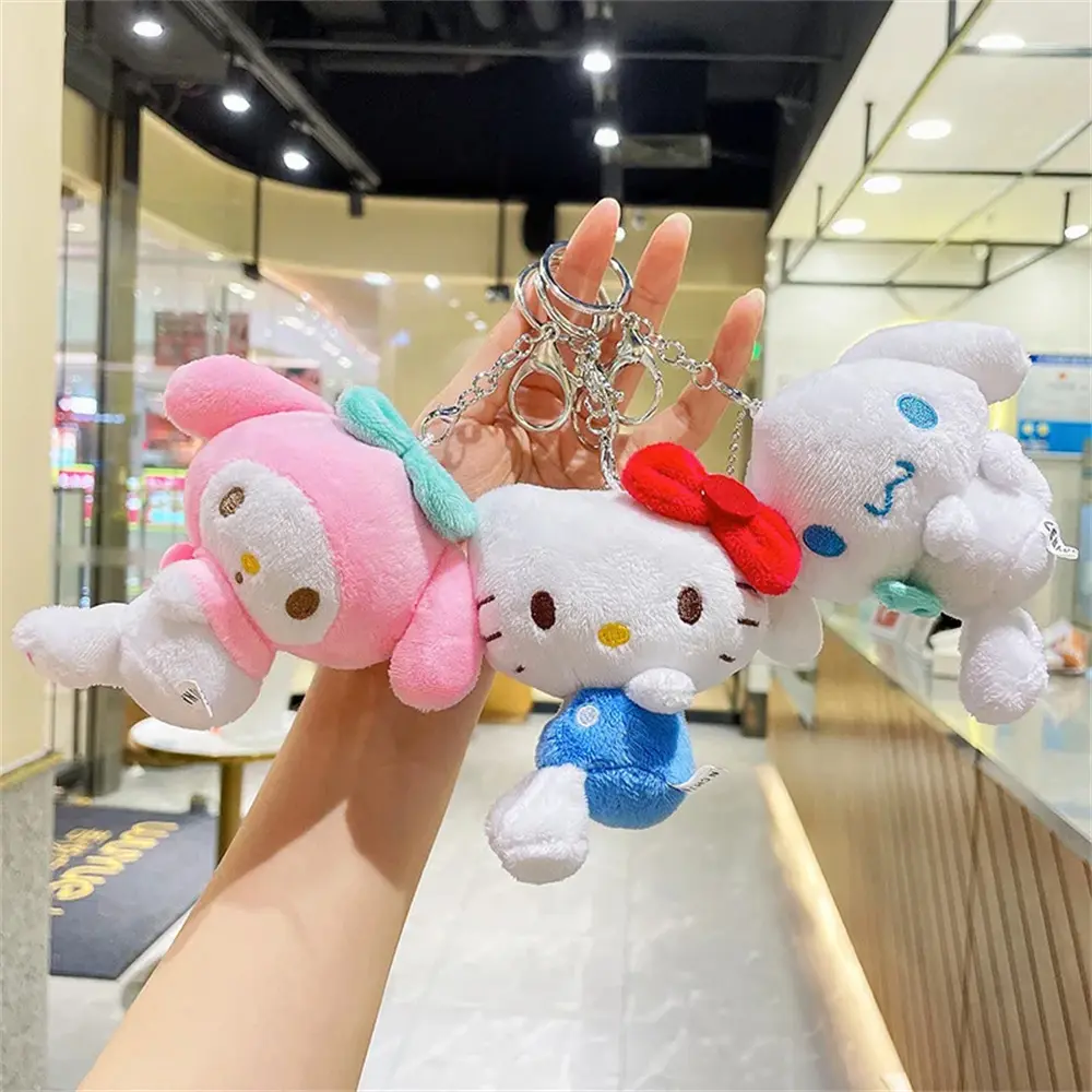 Sanrio Hello Kitty My Melody Plush Toys Cinnamoroll Pompompurin Cartoon Figure Stuffed Dolls Girls Birthday Ornaments Gifts