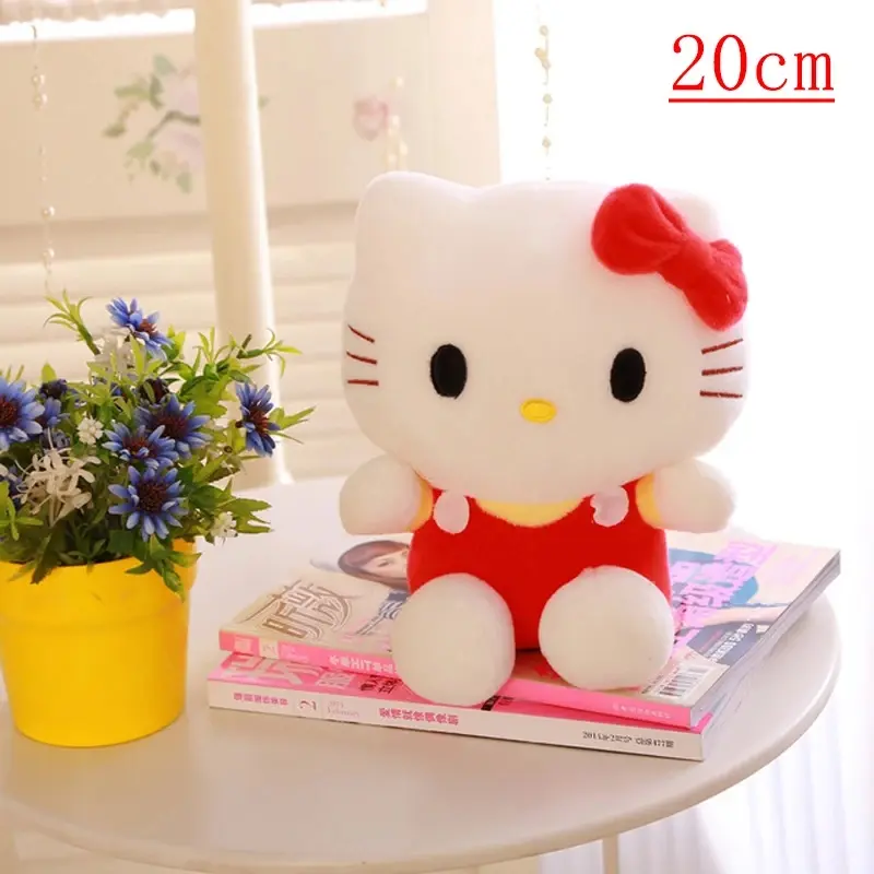 MINISO Hello Kitty Plush Toys Sanrio Cute 20cm Movie KT Cat Dolls Soft Kawali Stuffed Hello Kitty Christmas Birthday Gifts