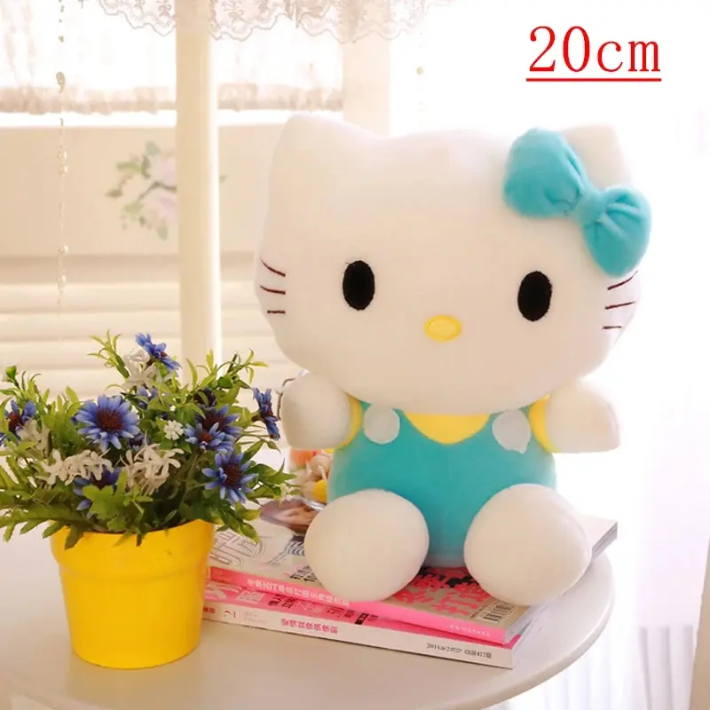 MINISO Hello Kitty Plush Toys Sanrio Cute 20cm Movie KT Cat Dolls Soft Kawali Stuffed Hello Kitty Christmas Birthday Gifts