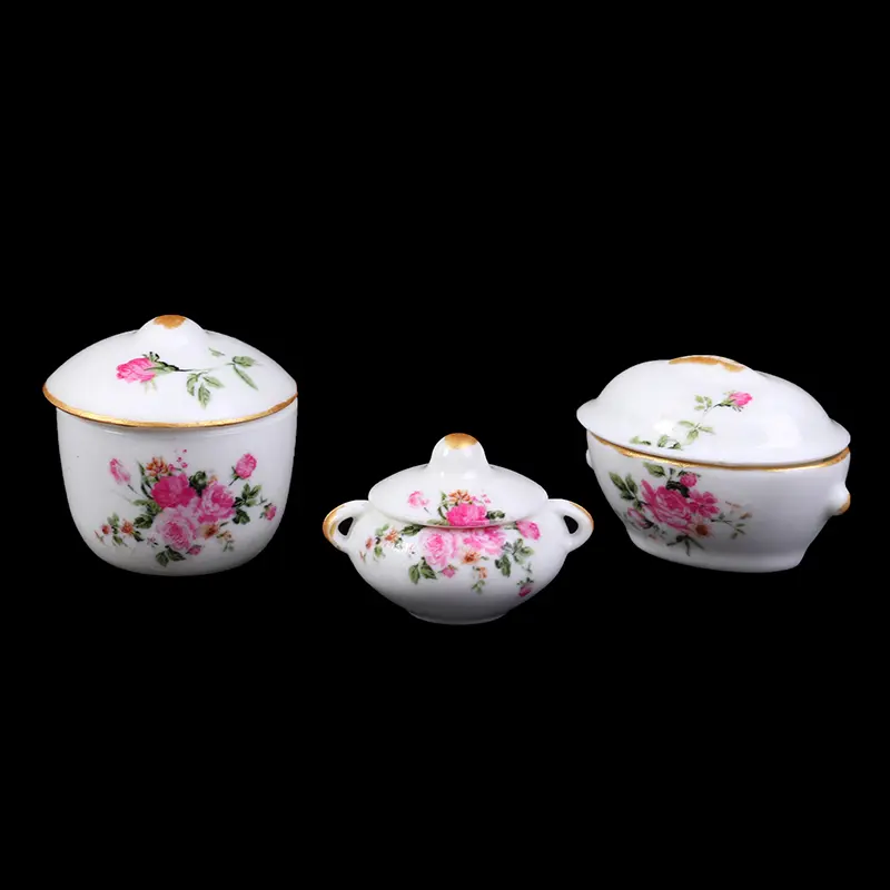 Dollhouse Miniature Unpainted Desk Table Vase Sofa Painting Mural Phonograph Model Doll House Furniture Toys Christmas Gifts