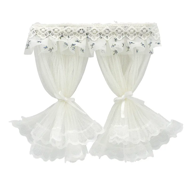 House Dollhouse Curtains Window Decoration Prop Decorate Mini Accessory Miniature White Lace Curtain Bedroom Furniture Decor Toy