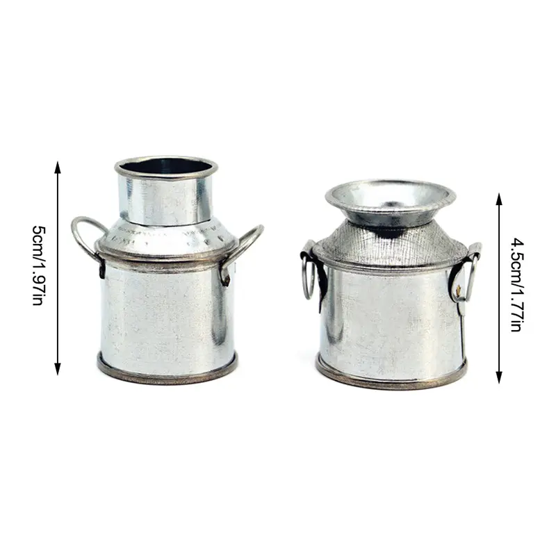 Fashion Farm Metal Milk Can Kettle Pot 1:12 Doll House Miniature Accessories For Kids Gift Mini Doll Toy Decoration Crafts