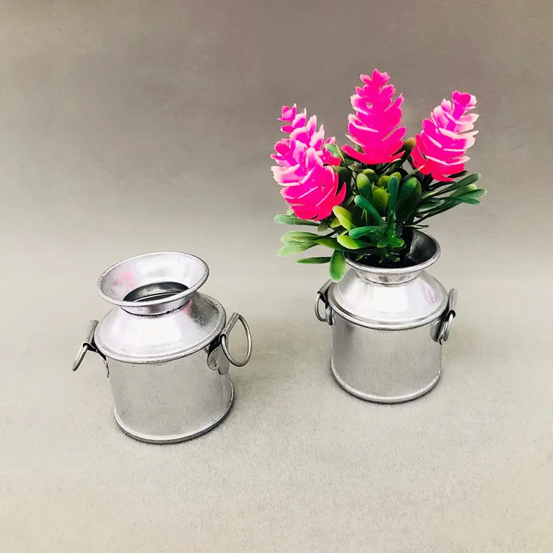 Fashion Farm Metal Milk Can Kettle Pot 1:12 Doll House Miniature Accessories For Kids Gift Mini Doll Toy Decoration Crafts