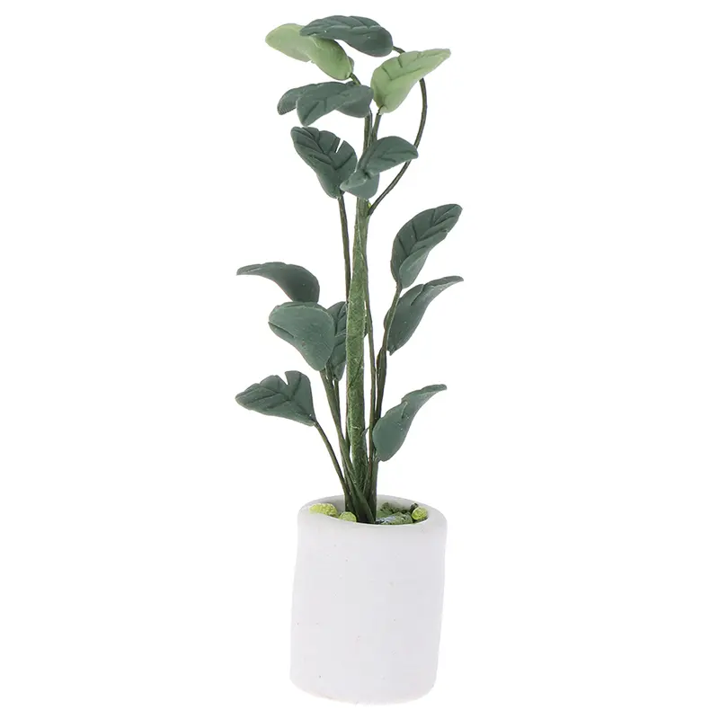1:12 Doll House Miniature Fairy Garden Ornament Mini Potted Plant Flowers Pot DollHouse Decor Bonsai Model Kids Play Toys