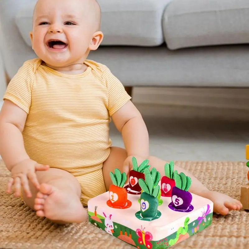 Montessori Toys Carrot Harvest Stuffed Montessori Toys Carrots Harvest Game Plush Sorting Toys Gifts For Toddlers Kids Age 1--3