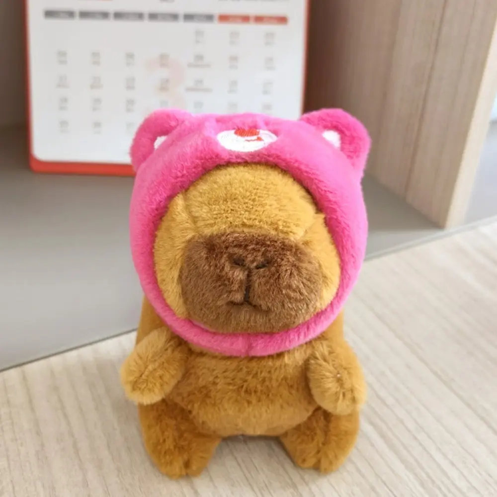 Multicolor Plush Capybara Keychain Cartoon Capybara Cute Toy Simulation Capybara Pendant Kapila Soft Fluffty Animal Doll Gift