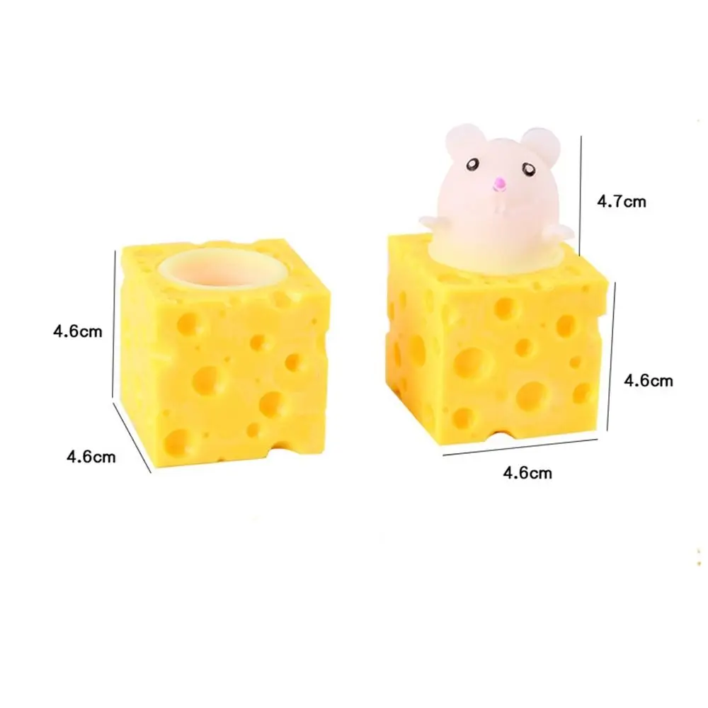 PVC Cheese Mouse Decompression toy Stress Relief Squeeze Anti Stress Toy Pop Up Funny Fidget Toys children