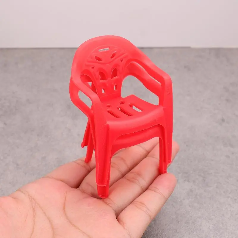 4PCS Doll House Miniature Simulation Armchair Plastic Chair Room Furniture Decor For 1/6 Dollhouse Accessories