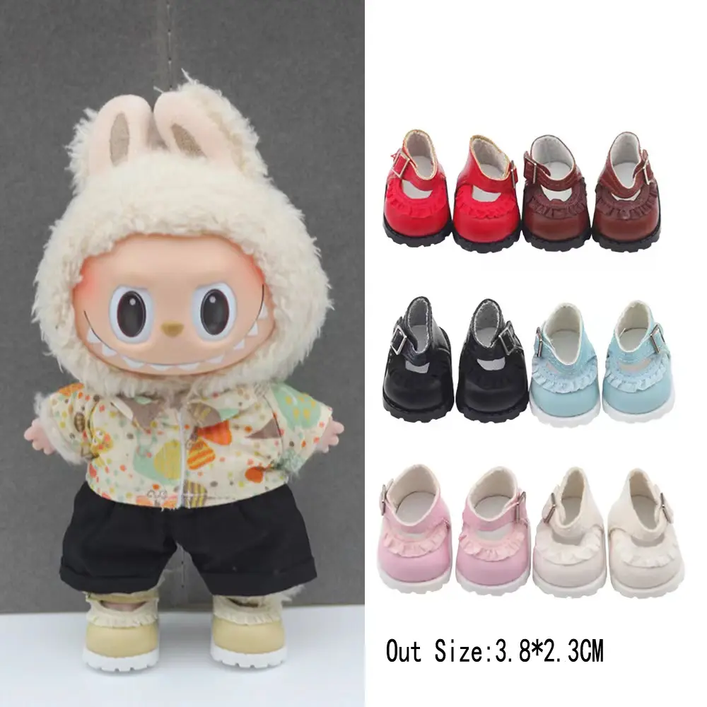 3.8cm doll shoes for 17cm LBB doll pop solid color lace up canvas shoes plutonium doll clothing accessories girl toys present