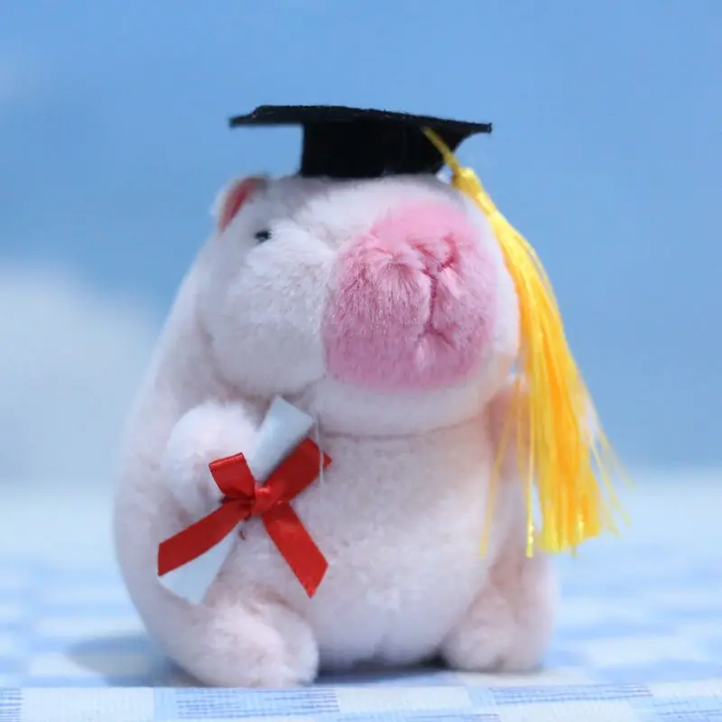 Graduate Capybara Plush Toy Doctor Hat Graduation Bear Doll Cute Stuffed Animal Plushie Soft Pendant Cartoon Graduation Gift