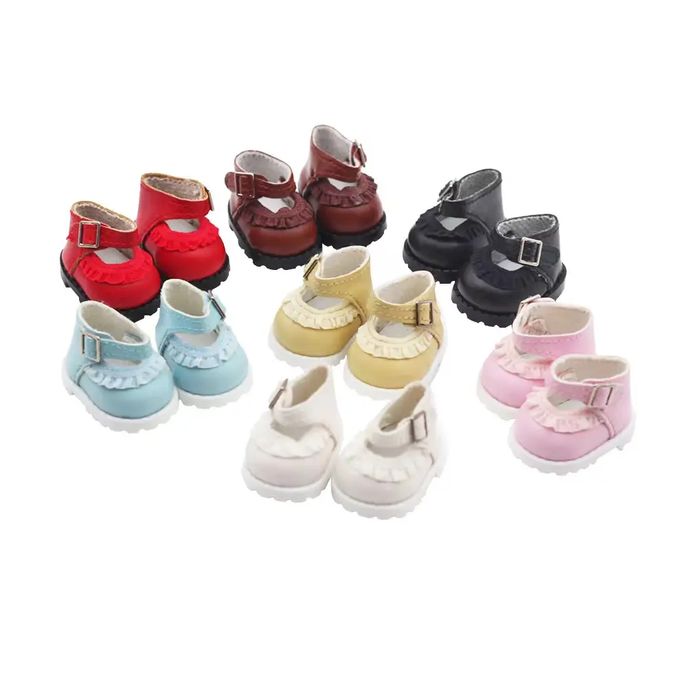 3.8cm doll shoes for 17cm LBB doll pop solid color lace up canvas shoes plutonium doll clothing accessories girl toys present