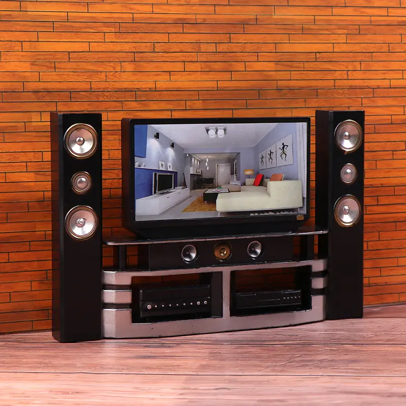 1/12 Simulation Miniature Furniture Dollhouse Living Room Decoration Television Miniature Living Room TV Micro Scene Decoration