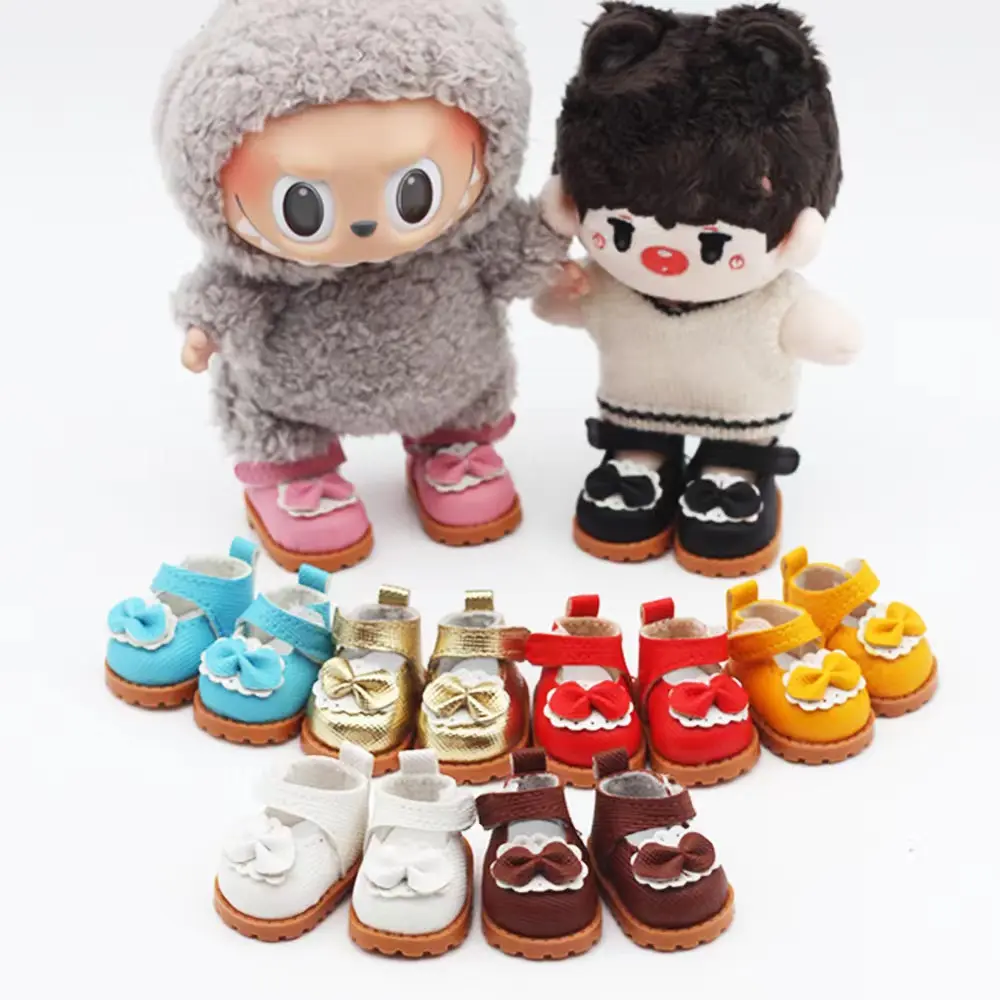 3.8cm doll shoes for 17cm LBB doll pop solid color lace up canvas shoes plutonium doll clothing accessories girl toys present