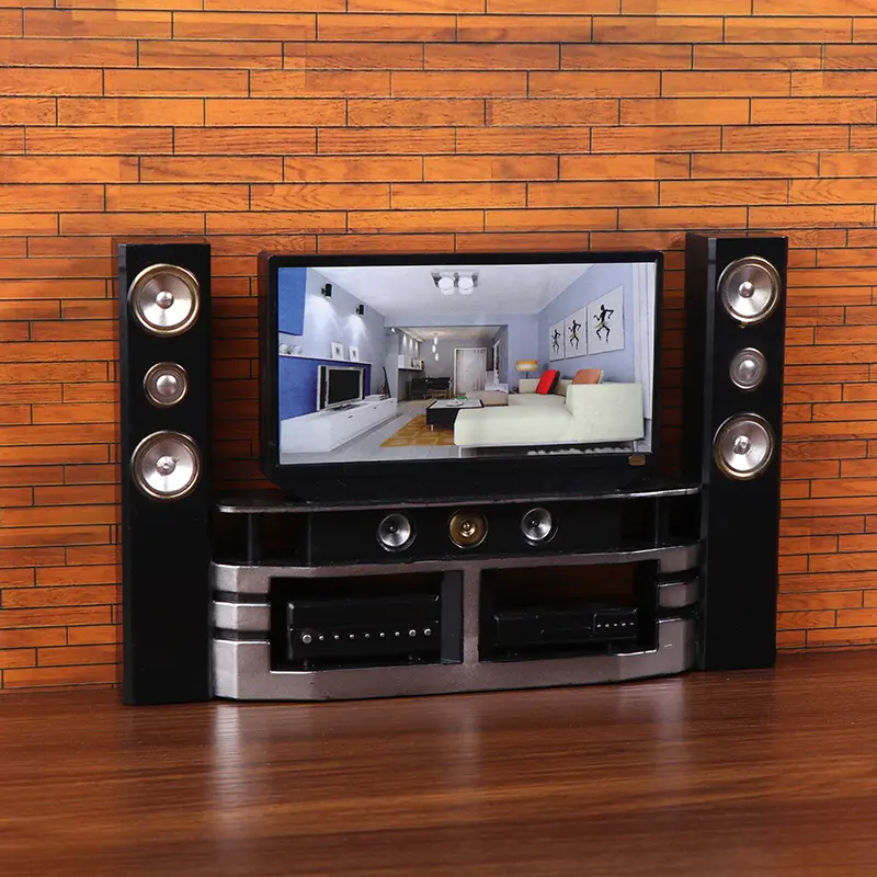 1/12 Simulation Miniature Furniture Dollhouse Living Room Decoration Television Miniature Living Room TV Micro Scene Decoration