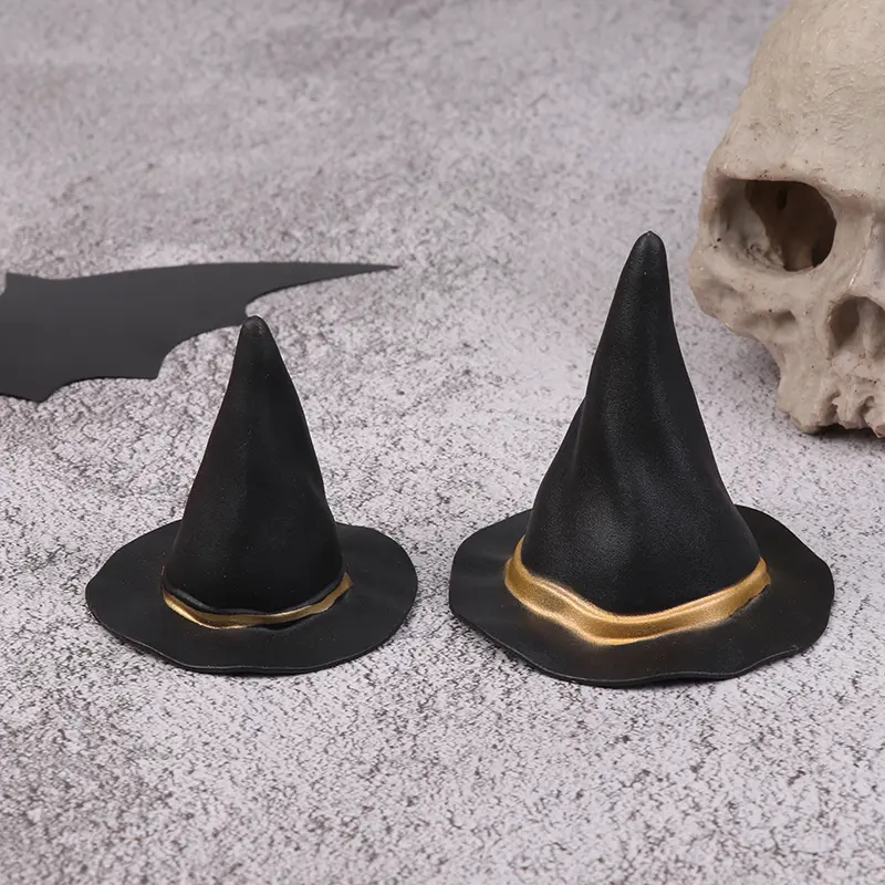 6/10Pcs Dollhouse Felt Cloth Tiny Hats Ornament Cover Miniature Witch Hat Small Hats For Cake Decor Halloween Decoration Toy