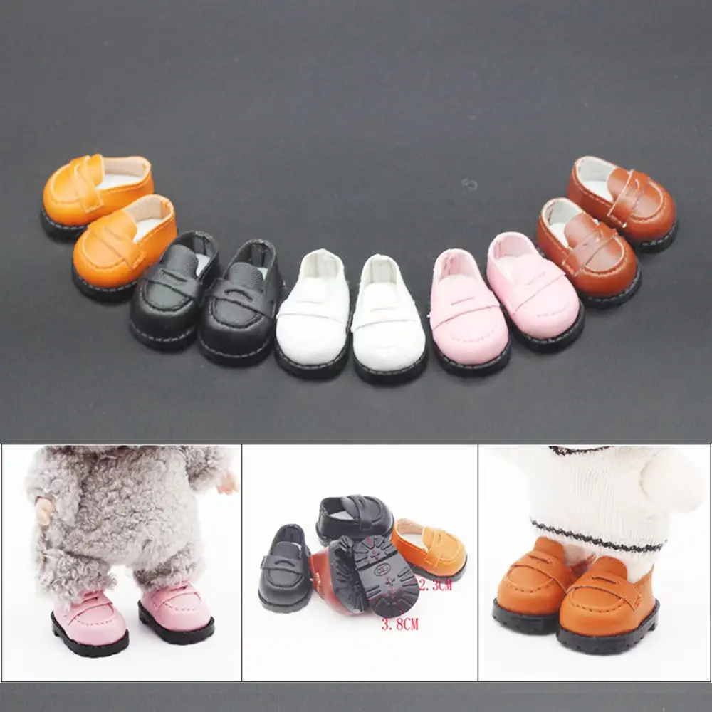 3.8cm doll shoes for 17cm LBB doll pop solid color lace up canvas shoes plutonium doll clothing accessories girl toys present
