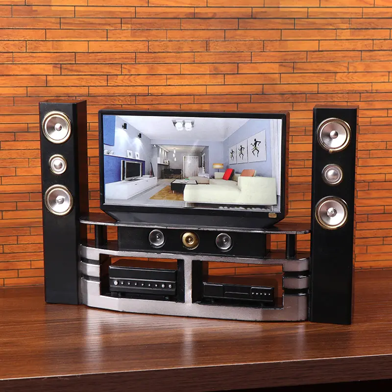 1/12 Simulation Miniature Furniture Dollhouse Living Room Decoration Television Miniature Living Room TV Micro Scene Decoration