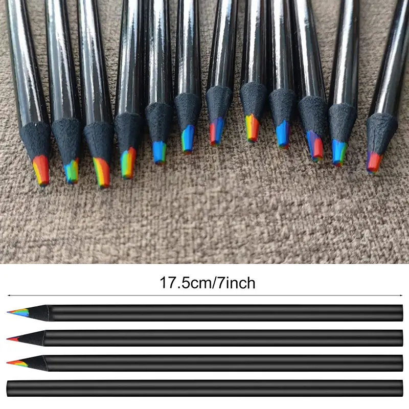 1Pc pastel 7 Colors Concentric Gradient Rainbow Pencil Crayons Colored Pencil Set cheap kawaii stationery Art Painting Drawing