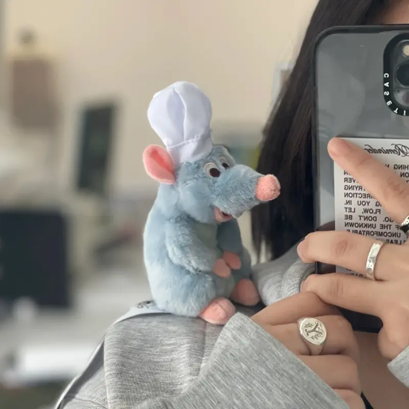 Kawaii Ratatouille Remy Chef Doll Plush Toys Anime Figure Disney Cooking Mouse Magnetic Sitting Shoulder Decoration Girl Gift
