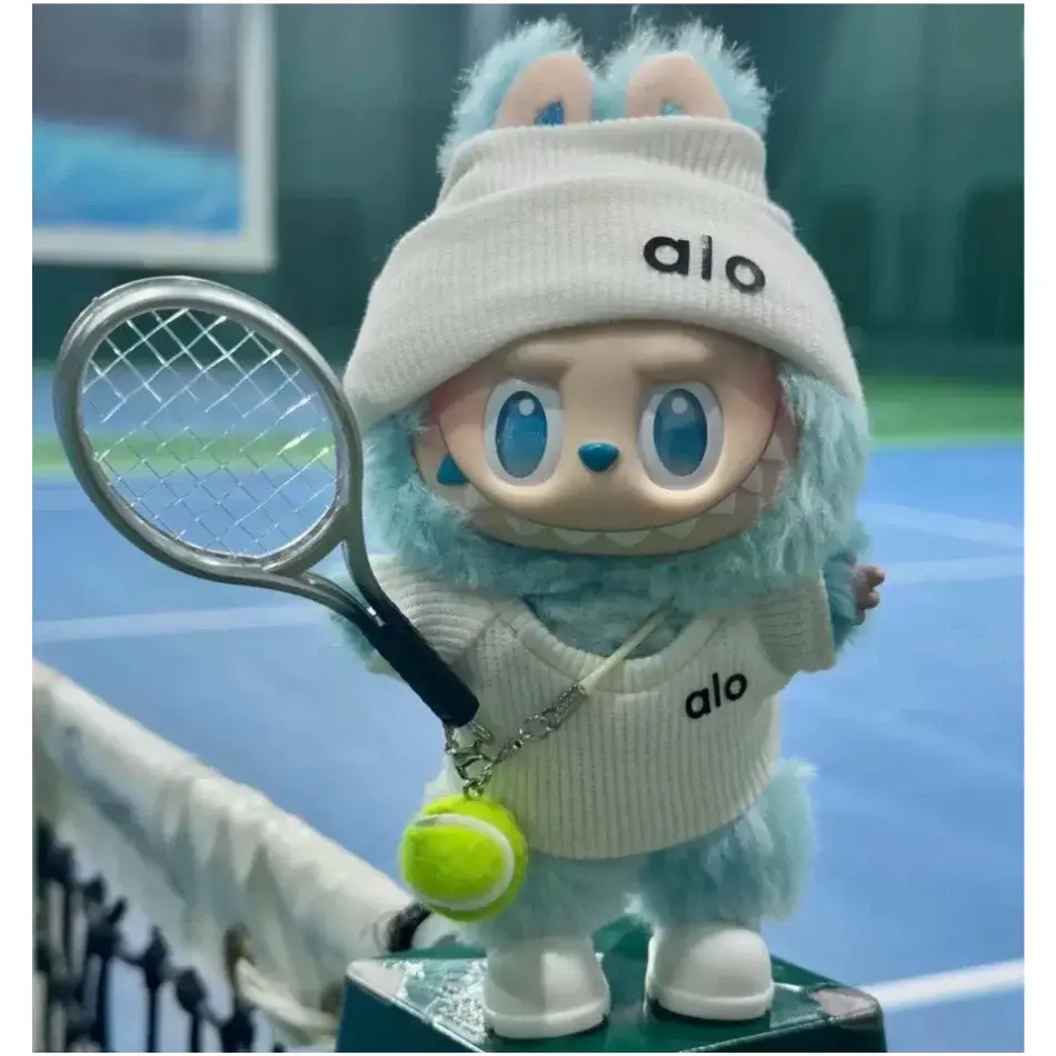 For LABUBU Clothing Rabbit Doll, Alo Accessories with Knitted Clothing, Tennis Sport Set, Sweater for Toy Collectors