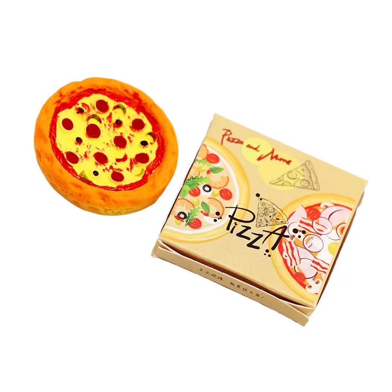 1Set 1:12 Dollhouse Miniature Pizza with Packing Box Model Kitchen Food Accessories For Doll House Decor Pretend Play Toys Gift