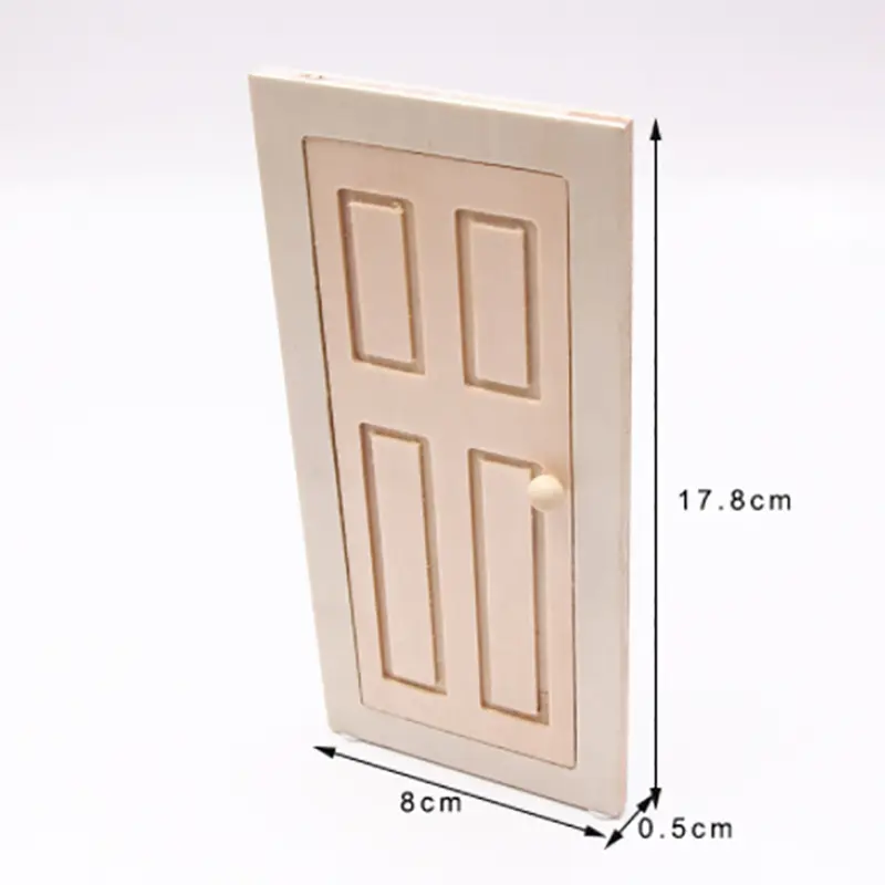 1PCS 1/12 Scale Miniature Interior Wooden Door Furniture Accessories For DIY Doll House Decorations Kids Toys Gift
