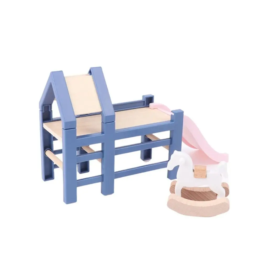 1:12 Dollhouse Wooden horse Toy Dollhouse Trojan Horse Simulation Dining Chair Model Dining Chair Simulation Dollhouse Furniture
