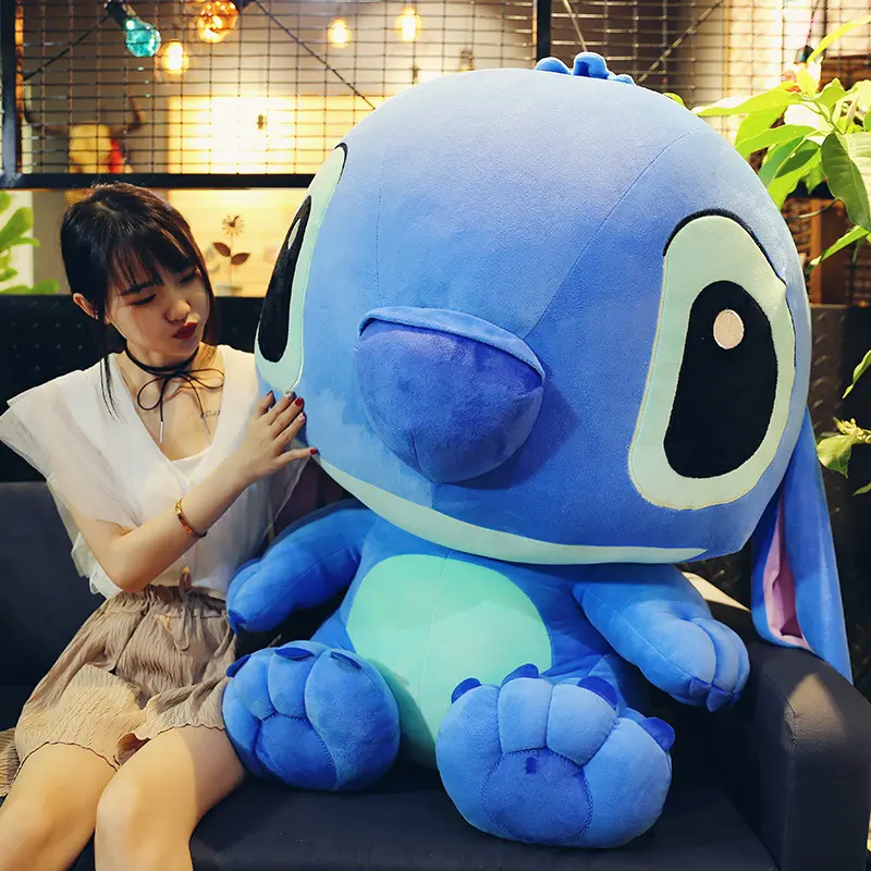 Disney Cartoon Kawaii Stitch Plush Toy Angel Plush Room Decoration Pillow Girls Christmas Birthday Gift Stitch Disney 35cm